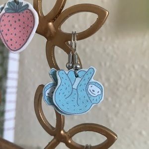 Blue Sloth Earrings